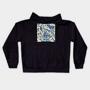 Papercut Garden (blue) Kids Hoodie